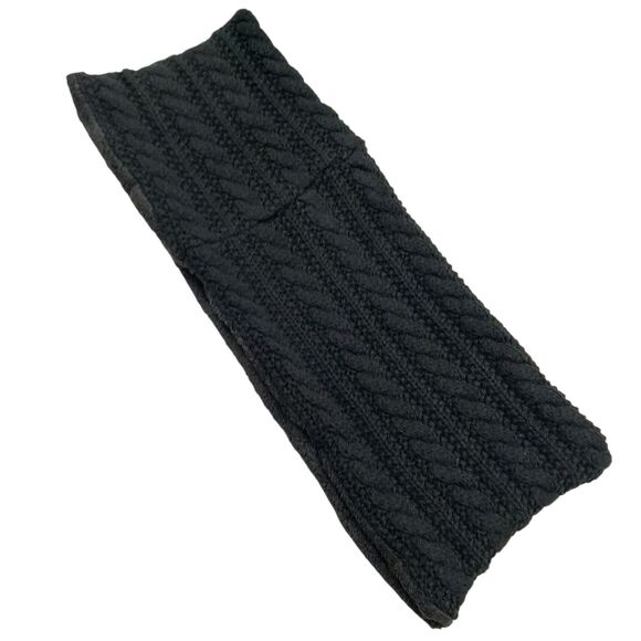 UGG Scarf Womens One Size Black Neck Warmer Knitted Winter Outdoor Travel - Picture 5 of 8
